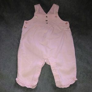 First Moments Layette Pink Corduroy Overalls